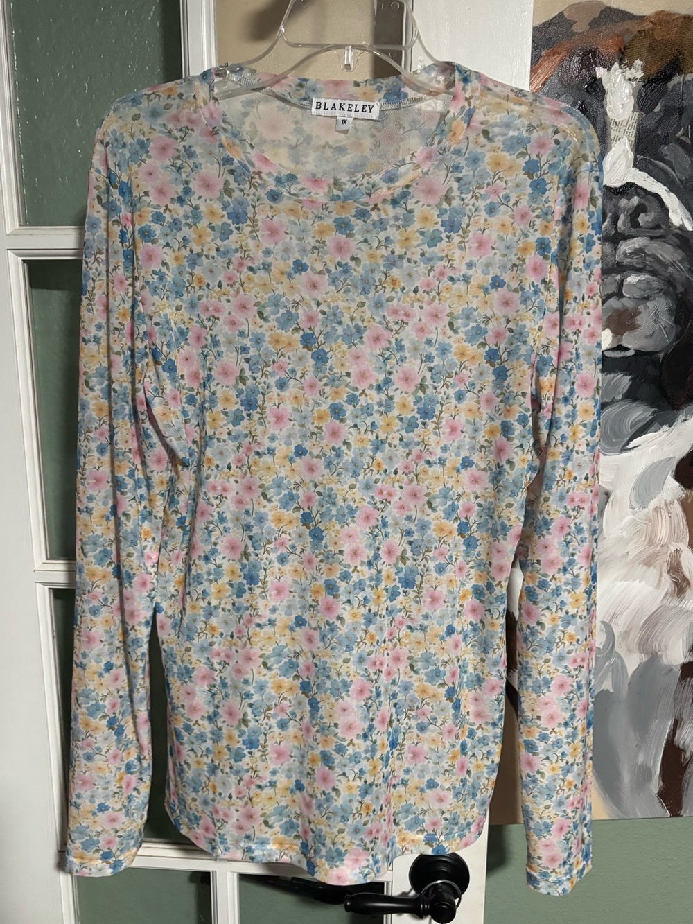 Blakeley Pastel Floral Long-Sleeve Tee - Pink/Blue/Yellow